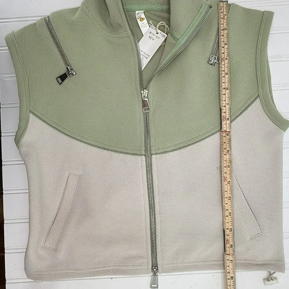 Fornia Los Angeles Girls Hooded Crop Vest‎ Colorblock Full Zip Medium Size 10